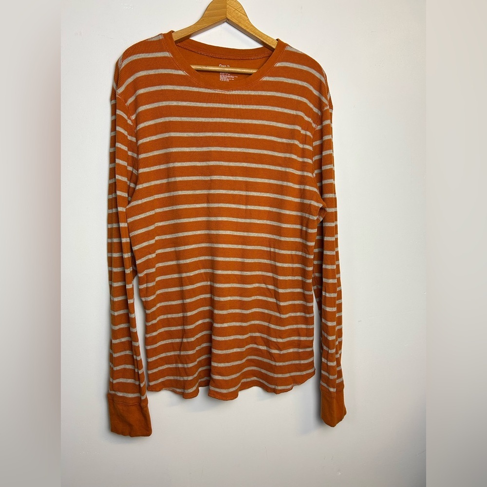 Gap Vtg Y2k Men’s Waffle Long Sleeve Shirt Size Xl Striped Fall Cozy Casual Out